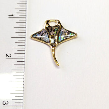 Stainless Steel Gold Abalone Stingray Pendant - Image 4