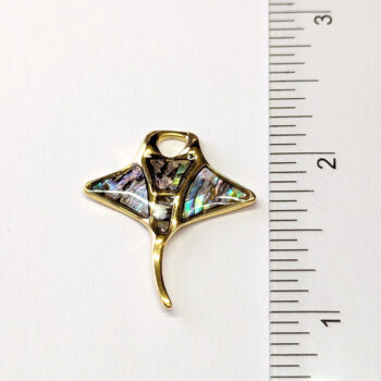 Stainless Steel Gold Abalone Stingray Pendant - Image 2