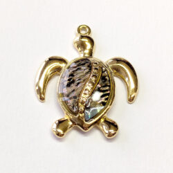 Stainless Steel Gold Abalone Sea Turtle Pendant