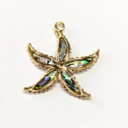 Stainless Steel Gold Abalone Starfish Pendant