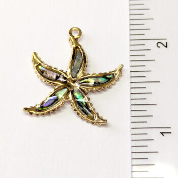 Stainless Steel Gold Abalone Starfish Pendant - Image 2