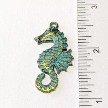 Large Seahorse Charm Antique Bronze Patina - Image 2