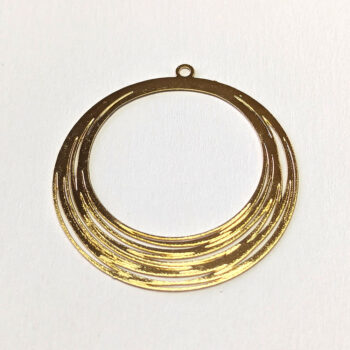 Lightweight Multi Circle Geometric Pendant Gold
