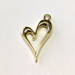 Hollow Angle Heart Charm Gold