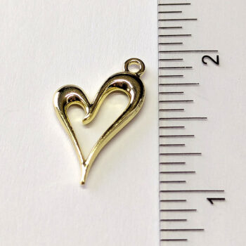 Hollow Angle Heart Charm Gold - Image 2