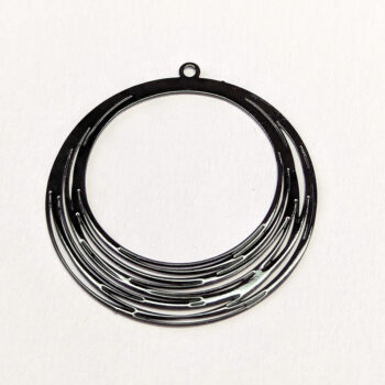 Lightweight Multi Circle Geometric Pendant Black