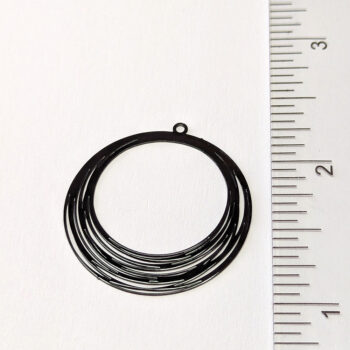 Lightweight Multi Circle Geometric Pendant Black - Image 2