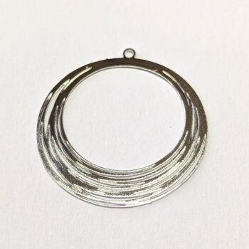 Lightweight Multi Circle Geometric Pendant Silver