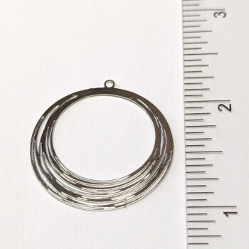 Lightweight Multi Circle Geometric Pendant Silver - Image 2