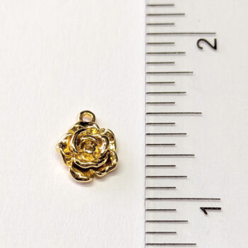 18K Real Gold Plated Rose Flower Charm - Image 2