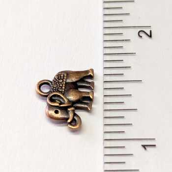 Antique Copper Small Elephant Charm - Image 2