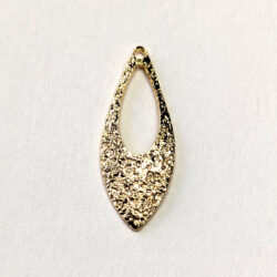 14K Real Gold Plated Textured Teardrop Charm