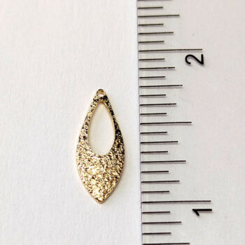 14K Real Gold Plated Textured Teardrop Charm - Image 2