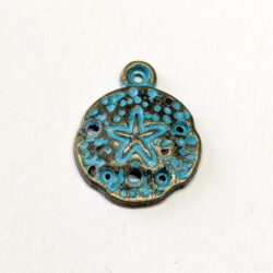 Sand Dollar Charm Antique Bronze Patina
