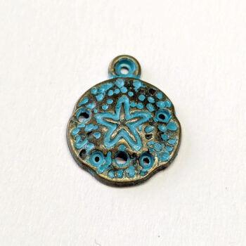 Sand Dollar Charm Antique Bronze Patina