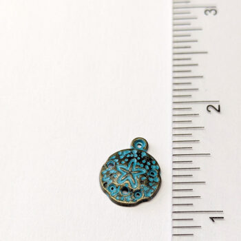 Sand Dollar Charm Antique Bronze Patina - Image 2