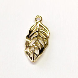18K Real Gold Plated Hollow Leaf Charm