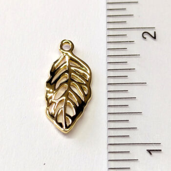18K Real Gold Plated Hollow Leaf Charm - Image 2