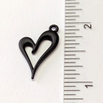 Hollow Angle Heart Charm Black - Image 2