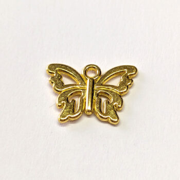 Delicate Hollow Butterfly Charm Antique Gold