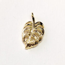 18K Real Gold Plated Hollow Monstera Leaf Charm