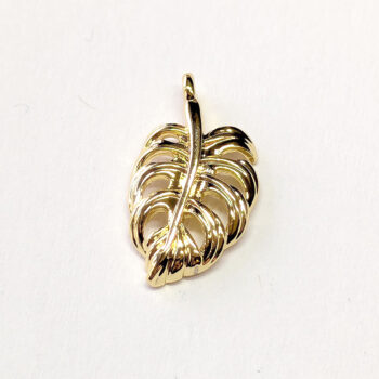 18K Real Gold Plated Hollow Monstera Leaf Charm