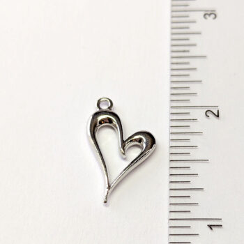 Hollow Angle Heart Charm Silver - Image 2