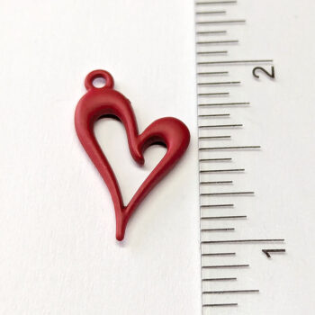 Hollow Angle Heart Charm Red - Image 2