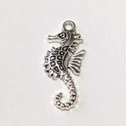 Detailed Seahorse Charm Antique Silver