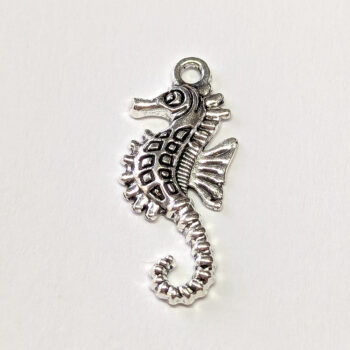 Detailed Seahorse Charm Antique Silver
