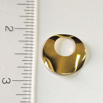 18K Real Gold Plated Hollow Round Geometric Charm - Image 2