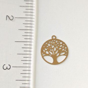 18K Real Gold Plated Stainless Steel Delicate Tree Charm - Image 2