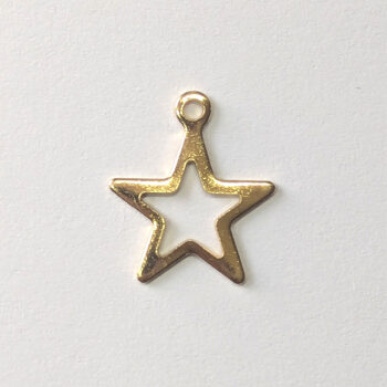 18K Real Gold Plated Stainless Steel Delicate Hollow Star Charm