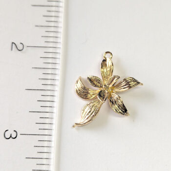 18K Real Gold Plated Decorative Flower Charm - Image 2