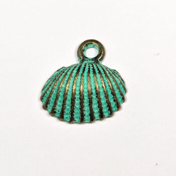 Clam Shell Charm Antique Bronze Patina
