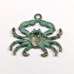 Crab Charm Antique Bronze Patina