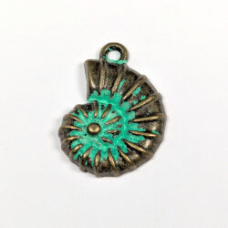 Shark Eye Shell Charm Antique Bronze Patina