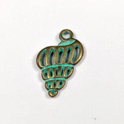 Hollow Tulip Shell Charm Antique Bronze Patina