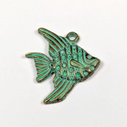Angelfish Fish Charm Antique Bronze Patina