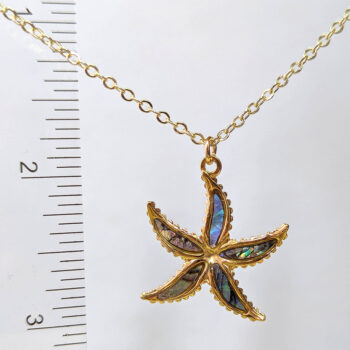 Abalone Starfish Gold Stainless Steel Necklace - Image 2