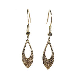 14K Real Gold Plated Textured Teardrop Earrings