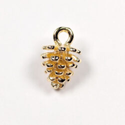 18K Real Gold Plated 3D Pine Cone Charm
