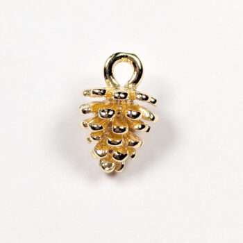 18K Real Gold Plated 3D Pine Cone Charm