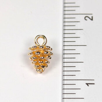 18K Real Gold Plated 3D Pine Cone Charm - Image 2