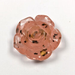 Transparent Rose Acrylic Resin Gold Leaf Pink Flower Cabochon