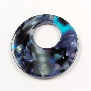 Blue Purple Black Double Circle Round Resin Acrylic Pendant