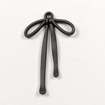 Double-Sided Bow Pendant Black