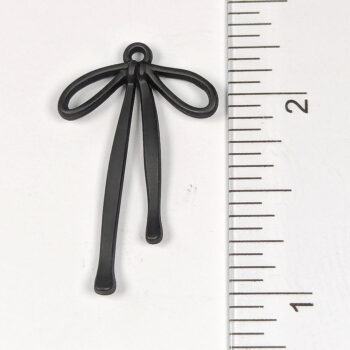 Double-Sided Bow Pendant Black - Image 2