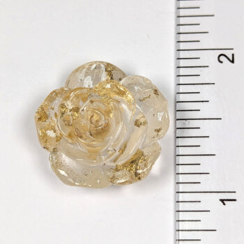 Transparent Rose Acrylic Resin Gold Leaf Clear Flower Cabochon - Image 2