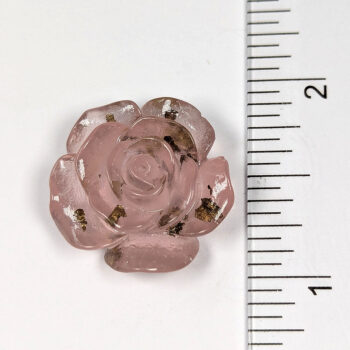 Transparent Rose Acrylic Resin Gold Leaf Purple Flower Cabochon - Image 2